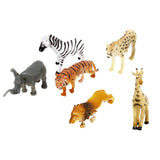 Maxbell Maxbell Lot 6 Plastic Wild Animals Zoo Safari Figure Model Zebra Lion Tiger Elephant