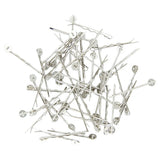 Maxbell 14x50pcs DIY Pins Hair Clips w/ 8mm Pad Silver Tone