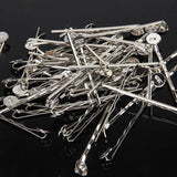 Maxbell 14x50pcs DIY Pins Hair Clips w/ 8mm Pad Silver Tone