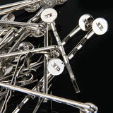 Maxbell 14x50pcs DIY Pins Hair Clips w/ 8mm Pad Silver Tone
