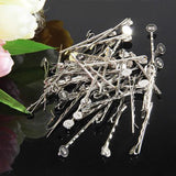 Maxbell 14x50pcs DIY Pins Hair Clips w/ 8mm Pad Silver Tone