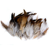 Maxbell 50 Black +50 Natural Beautiful Rooster Feather Hat DIY Costume Craft 2-6.5''