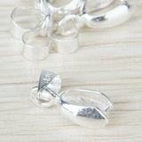 Maxbell 2 Size 40 Silver Plated Pendant Pinch Bails DIY Necklace Jewelry Making Findings