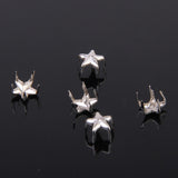 Maxbell 100pcs Silver Star Studs Nailheads 9mm+100pcs 2 Prongs Pyramid Studs 12mm Silver