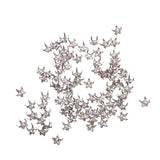 Maxbell 100pcs Silver Star Studs Nailheads 9mm+100pcs 2 Prongs Pyramid Studs 12mm Silver