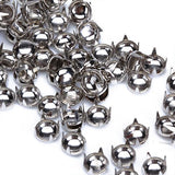 Maxbell 20pcs Cone Spikes Screwback Studs +100pcs Round Studs Spots Nailheads 6mm Silver