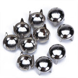Maxbell 20pcs Cone Spikes Screwback Studs +100pcs Round Studs Spots Nailheads 6mm Silver