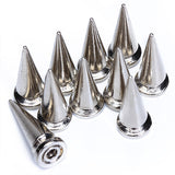 Maxbell 2x 10 Sets Nickel Plated Cone Screwback Spikes Studs Punk Rock Spike 25mm 19mm