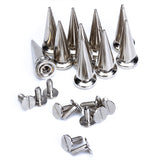 Maxbell 2x 10 Sets Nickel Plated Cone Screwback Spikes Studs Punk Rock Spike 25mm 19mm