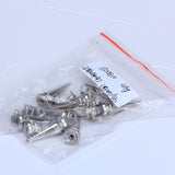 Maxbell 2x 10 Sets Nickel Plated Cone Screwback Spikes Studs Punk Rock Spike 25mm 19mm