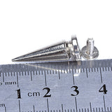 Maxbell 2x 10 Sets Nickel Plated Cone Screwback Spikes Studs Punk Rock Spike 25mm 19mm