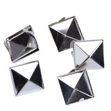 Maxbell 100pcs Silver Star Studs Nailheads 9mm+100pcs 2 Prongs Pyramid Studs 12mm Silver