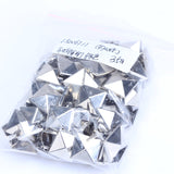 Maxbell 100pcs Silver Star Studs Nailheads 9mm+100pcs 2 Prongs Pyramid Studs 12mm Silver