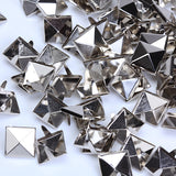 Maxbell 100pcs Silver Star Studs Nailheads 9mm+100pcs 2 Prongs Pyramid Studs 12mm Silver