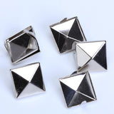 Maxbell 100pcs Silver Star Studs Nailheads 9mm+100pcs 2 Prongs Pyramid Studs 12mm Silver