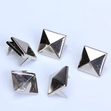 Maxbell 100pcs Silver Star Studs Nailheads 9mm+100pcs 2 Prongs Pyramid Studs 12mm Silver