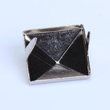 Maxbell 100pcs Silver Star Studs Nailheads 9mm+100pcs 2 Prongs Pyramid Studs 12mm Silver