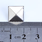 Maxbell 100pcs Silver Star Studs Nailheads 9mm+100pcs 2 Prongs Pyramid Studs 12mm Silver
