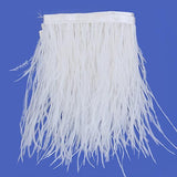Maxbell 15xOstrich Feather Fringe Trim Costume Sewing Crafts Decor 9-15cm White