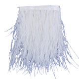 Maxbell 15xOstrich Feather Fringe Trim Costume Sewing Crafts Decor 9-15cm White