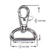 Maxbell 50pcs 1'' Swivel Trigger Snap Hooks Silver Lobster Snap Clasp Clips
