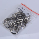 Maxbell 30pcs Nickel Plated Snake Chain Key Ring Key Chains DIY Bag Charms Craft Silver