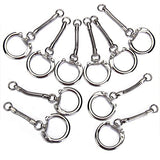 Maxbell 30pcs Nickel Plated Snake Chain Key Ring Key Chains DIY Bag Charms Craft Silver