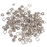 Maxbell 17x50 Sets 7/16 Inch Open Ring No Sew Snaps Fasteners Silver