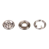 Maxbell 17x50 Sets 7/16 Inch Open Ring No Sew Snaps Fasteners Silver