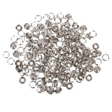 Maxbell 50x50 Sets 7/16 Inch Open Ring No Sew Snaps Fasteners Silver