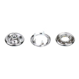 Maxbell 17x50 Sets 7/16 Inch Open Ring No Sew Snaps Fasteners Silver