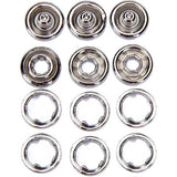 Maxbell 32x50 Sets 7/16 Inch Open Ring No Sew Snaps Fasteners Silver