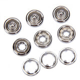 Maxbell 50x50 Sets 7/16 Inch Open Ring No Sew Snaps Fasteners Silver