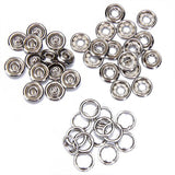 Maxbell 17x50 Sets 7/16 Inch Open Ring No Sew Snaps Fasteners Silver