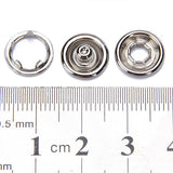 Maxbell 17x50 Sets 7/16 Inch Open Ring No Sew Snaps Fasteners Silver