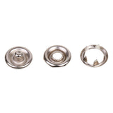 Maxbell 60x50 Sets 3/8 Inch Open Ring No Sew Snaps Fasteners Silver Nickel plated