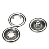 Maxbell 50 Sets 3/8 Inch Open Ring No Sew Snaps Fasteners Silver Nickel plated - Aladdin Shoppers