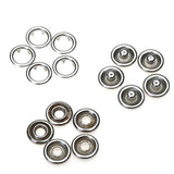 Maxbell 2x50 Sets (7/16 & 3/8") New Open Ring No Sew Snaps Fasteners Silver Sewing