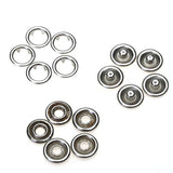 Maxbell 50 Sets 3/8 Inch Open Ring No Sew Snaps Fasteners Silver Nickel plated - Aladdin Shoppers