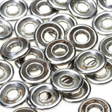 Maxbell 50x50 Sets 3/8 Inch Open Ring No Sew Snaps Fasteners Silver Nickel plated