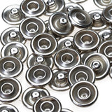 Maxbell 60x50 Sets 3/8 Inch Open Ring No Sew Snaps Fasteners Silver Nickel plated