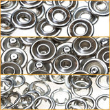 Maxbell 50 Sets 3/8 Inch Open Ring No Sew Snaps Fasteners Silver Nickel plated - Aladdin Shoppers