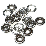 Maxbell 50 Sets 3/8 Inch Open Ring No Sew Snaps Fasteners Silver Nickel plated - Aladdin Shoppers