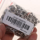Maxbell 50x50 Sets 3/8 Inch Open Ring No Sew Snaps Fasteners Silver Nickel plated