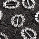 Maxbell 3x 10 Oval Crystal Rhinestone Buckle Ribbon Sliders Wedding craft 0.43" 11mm