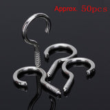 50pcs Screw Hook Eye Silver