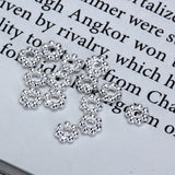 Maxbell 2x 100 Silver Plated Daisy Flower Spacer Loose Bead Charm Bracelets Necklace DIY