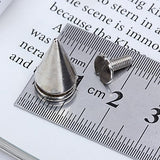 Maxbell 2x 10 Sets Nickel Plated Cone Screwback Spikes Studs Punk Rock Spike 25mm 19mm