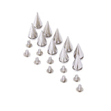 Maxbell 2x 10 Sets Nickel Plated Cone Screwback Spikes Studs Punk Rock Spike 25mm 19mm