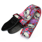 Maxbell Adjustable Buckle Guitar Strap w/ Skull Print